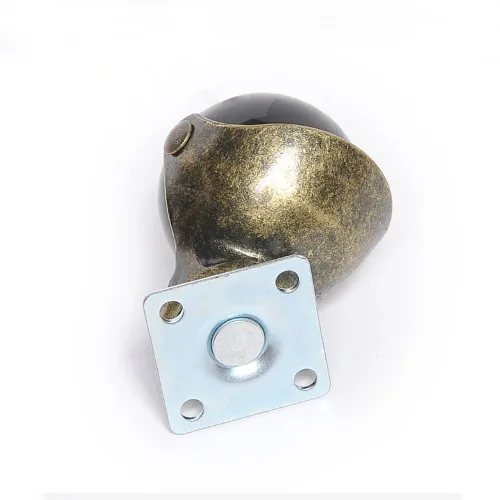Miniatura 5 de Paquete de 4 ruedas giratorias de bola de 1.5 pulgadas, sin freno, giratorias de 360 grados, resistentes placas giratorias de metal con capucha