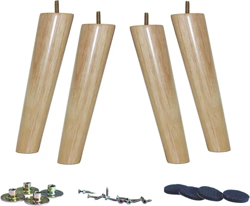 Miniatura 9 de WEICHUAN Patas de Madera Maciza Redondas de Repuesto para Sofá Sillón Silla Otomana Sofá de Dos Plazas Mesa de Café Gabinete Muebles