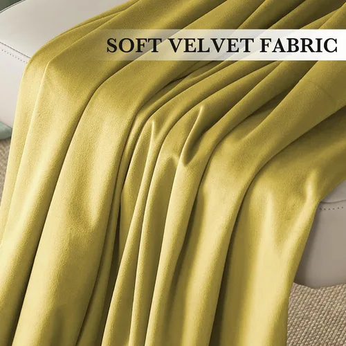 Miniatura 73 de RYB HOME Cortinas opacas de terciopelo para dormitorio, aislamiento térmico, privacidad, luz solar, bloqueo de calor, cortinas lujosas con bolsillo