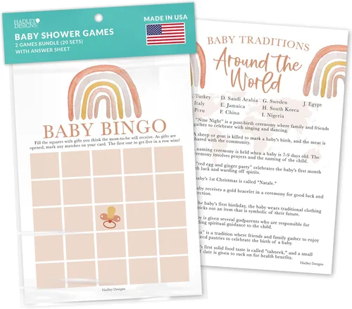 Miniatura 10 de Hadley Designs Juegos de baby shower para 25 invitados, juego de baby shower rosa para niña, juego de baby shower, juego de baby shower verdadero