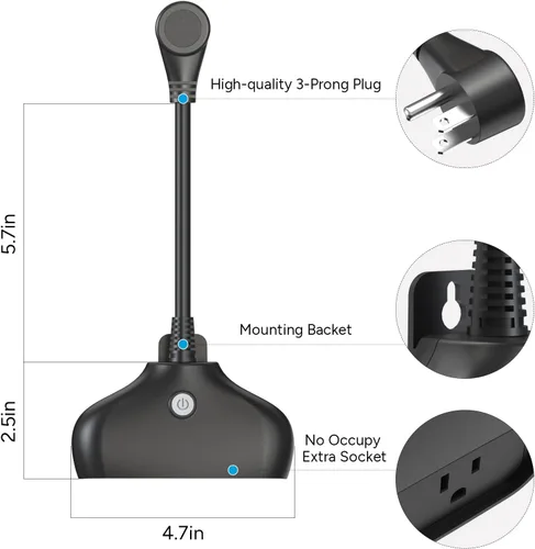 Miniatura 8 de Alarma de falla de energía WiFi, alertas de aplicación inteligente y sirena de 110 dB y uso en interiores y exteriores para congelador, bomba