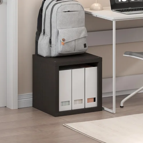 Miniatura 27 de Furinno Organizador de Almacenamiento en Cubos Decorativos con Respaldo Abierto, 4 Cubos, Gris Claro