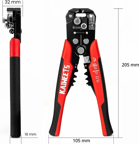 Miniatura 7 de KAIWEETS Pelacables Autoajustable - Herramienta de Pelado de Alambre Automática 3 en 1 de Servicio Pesado Cortador de Alambre 10-24 AWG para Corte
