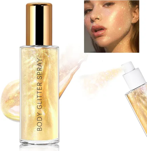 Miniatura 8 de HOSAILY Spray de Purpurina Corporal, Iluminador de Bronce Hidratante Luminoso y de Secado Rápido, Resaltar Líquido No Pegajoso en Aerosol para #5