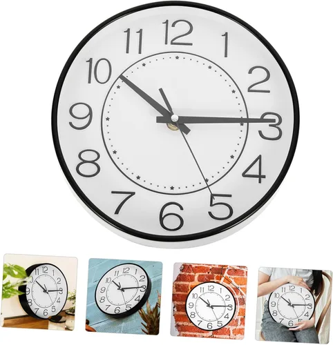 Miniatura 6 de IMIKEYA Reloj de pared silencioso Reloj de pared sin tictac Reloj de pared decorativo Reloj de pared de baño Reloj de enseñanza Reloj de enseñanza