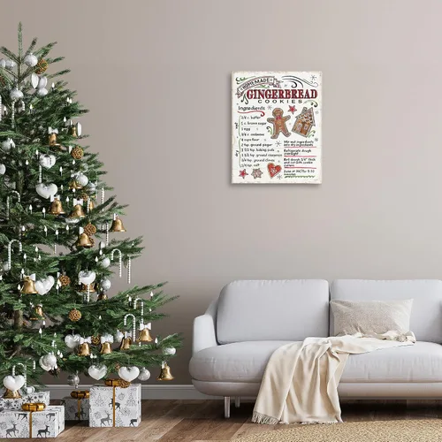 Miniatura 3 de Stupell Industries Instrucciones de cocina caseras de galletas de jengibre para las fiestas, diseñadas por Anne Tavoletti, lienzo para pared, 24 x