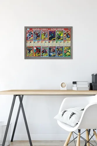 Miniatura 6 de Trends International Marvel Comics - Marvel 80th Anniversary - Cards Wall Poster, 14.725" x 22.375", Barnwood Framed Version