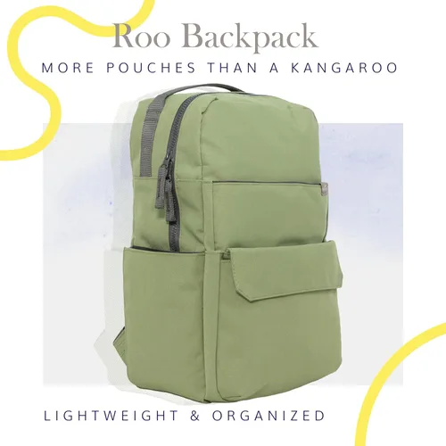 Miniatura 3 de RED ROVR Roo - Mochila ligera para pañales de 1 libra, 11 bolsillos organizativos, duradera y resistente al agua (musgo)