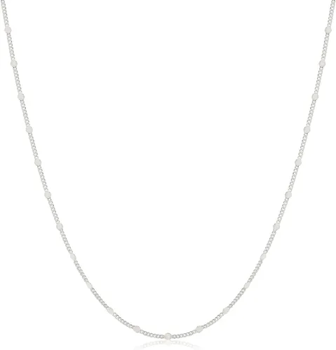 Miniatura 6 de BERISO Gargantilla satélite chapada en oro de 14 quilates, cadena de 3 cuentas azules, collar de cadena brillante con corazones abiertos, cadena