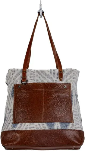 Miniatura 4 de Myra Bag Urbane Elegance Bolso de mano Upcrecycled Algodón y Cuero S-2812