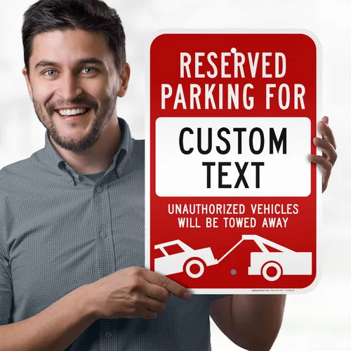 Miniatura 2 de Señal personalizada de no estacionamiento, señales personalizadas de estacionamiento reservado para negocios, vehículos no autorizados serán