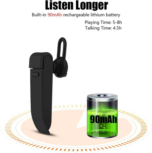 Miniatura 9 de Traductor de varios idiomas Bluetooth Auricular portátil de negocios 16 idiomas Traducción auricular - Negro
