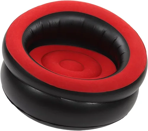 Miniatura 5 de Sofá inflable, sofá de aire flocado, silla inflable simple, sofá ultra suave, puf para sala de estar, dormitorio, sala de lectura, oficina, balcón