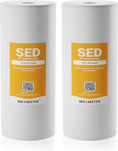 Max Water Cartucho de filtro de agua de repuesto para toda la casa de 1 micrón, 10 x 4.5 pulgadas, compatible con DGD-5005, AP810, WFHD13001B,