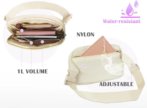 Miniatura 6 de COSHAYSOO Riñonera de cintura pequeña con parche de letra inicial ajustable para mujeres, adolescentes, niñas, viajes, gimnasio, senderismo, bolso