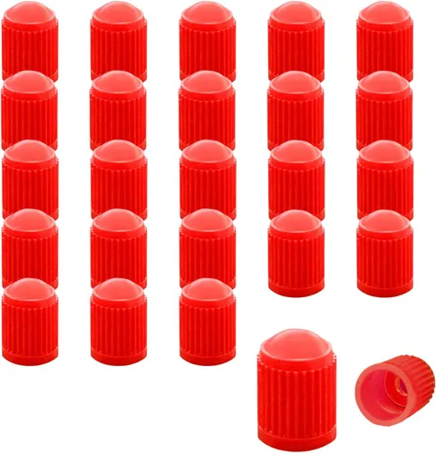 Miniatura 15 de Ziciner 25 tapas de vástago de válvula de neumático, tapa de válvula de neumático de plástico para autos con sello de goma O, cubiertas de vástago