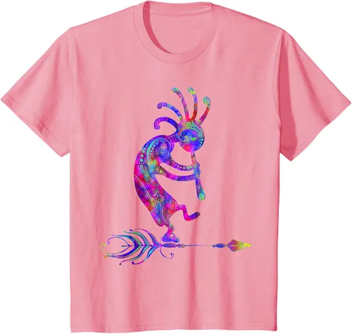 Miniatura 63 de Native American Kokopelli With Feather 2 - Camiseta Fan Fun, Negro, S