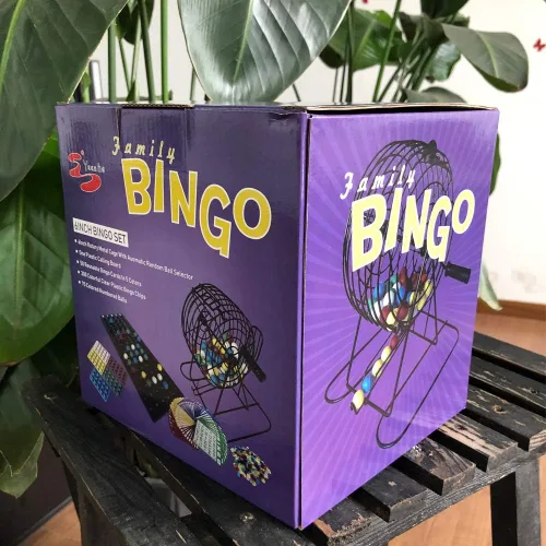 Miniatura 3 de Juego de bingo de lujo Yuanhe - Jaula de metal con tablero de llamadas, 50 tarjetas de bingo, 300 fichas de bingo coloridas, 75 bolas