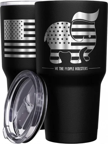 Miniatura 10 de We The People Holsters - Momma Bear - Vaso de café - Taza de viaje de café con bandera americana - Vaso grabado - Vaso termo doble - 30 onzas