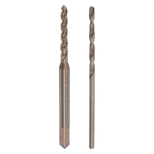 uxcell M2 x 0.4 espiral flauta grifo y 0.063 in Twist Drill Broca Set, métrica M35 cobalto alta velocidad máquina roscado rosca rosca herramienta