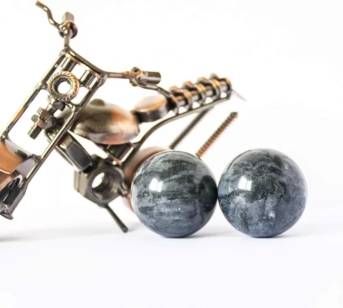 Miniatura 5 de Bolas de Baoding chinas, color gris oscuro, para ejercicio de salud, bolas de mano para el estrés, bolas de mármol para medicina china natural
