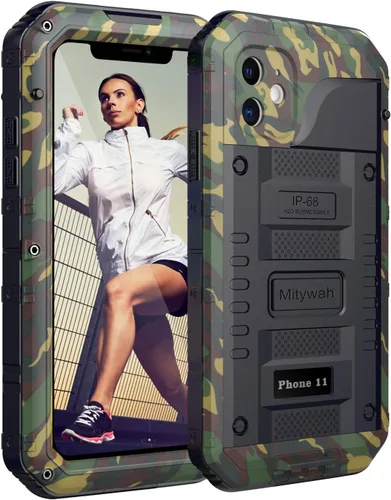 Miniatura 13 de Mitywah Funda impermeable para iPhone 7/iPhone 8 / iPhone SE 2020, funda de metal resistente de grado militar, protección de cuerpo completo