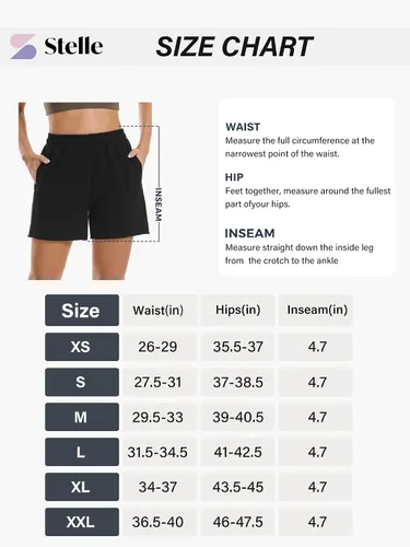 Miniatura 6 de Stelle Pantalones cortos de verano para mujer, cómodos, de algodón, de cintura alta, con bolsillos