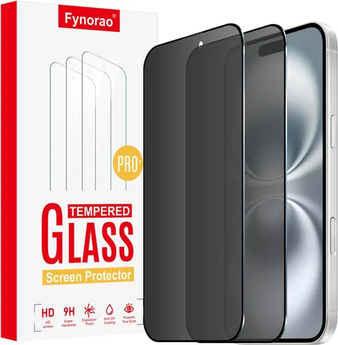 Miniatura 13 de Paquete de 2+2 protectores de pantalla de vidrio mate de privacidad y protector de lente de cámara para iPhone 15, película de vidrio templado mate