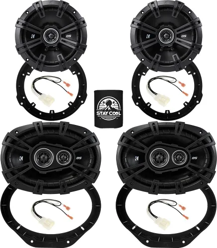 KICKER Altavoces de 6.5 y 6 x 9 pulgadas para Ford F-150 2015-2024 Kit de actualización - 2 pares de la serie DS con adaptadores y arnés, altavoz de