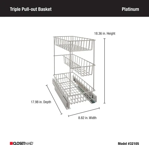 Miniatura 5 de ClosetMaid - Cesta para gabinete de cocina de un solo nivel, alta calidad