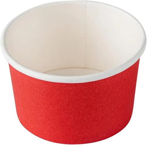 Miniatura 13 de Restaurantware 50 unidades rojo para llevar taza desechable de 3 x 3 x 1.8 pulgadas, mini taza de papel resistente a la grasa reciclable diseño