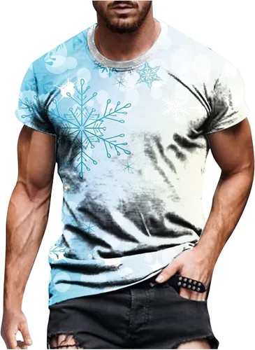 Blusa Estampado Floral Tops para Hombres Novedad Girasol 3D Camiseta holgada Camiseta Cuello Redondo Contraste Color
