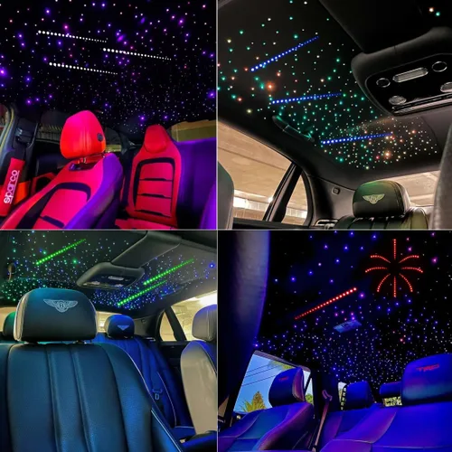 Miniatura 6 de AZIMOM Kits de Revestimiento de Techo Starlight de Fibra Óptica Centelleante de Doble Color 20w, 900 piezas 0.03 pulgadas 9.8 pies, Estrella Fugaz
