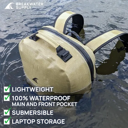 Miniatura 6 de Breakwater Supply™ Mochila impermeable IP68 sumergible con cierres herméticos Para portátil, viajes al aire libre Fogland 25L 20L 15L, 25 L