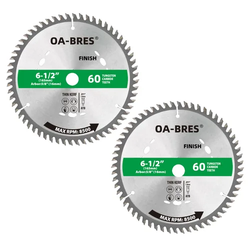 Miniatura 6 de Paquete de 3 hojas de sierra circular compacta con punta de carburo 24T TCT de 4-1/2 pulgadas con eje de 3/8 pulgadas, uso general para cortes