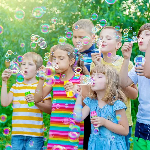 Miniatura 6 de V-Opitos Paquete de 24 botellas de burbujas con varitas en 6 colores, solución de burbujas de 4 onzas, recuerdos de fiesta de burbujas para niños