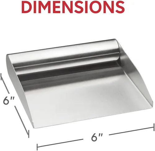 Miniatura 6 de HIC Kitchen Cuchara para alimentos, acero inoxidable 18/8, boca ancha, para transferir ingredientes picados y raspar masa de pastelería, 6 pulgadas