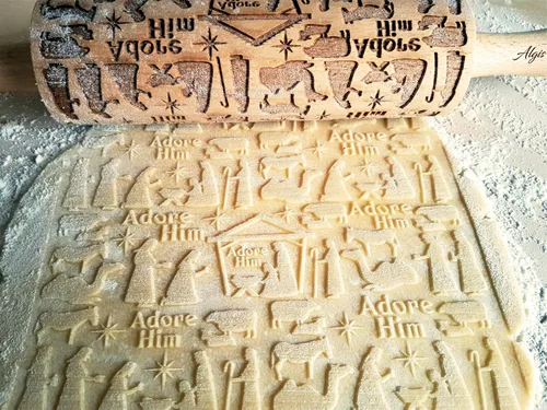 Miniatura 2 de Rodillo en relieve para galletas de Navidad, pan de jengibre, shortbread (Ángeles de Navidad)