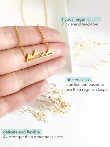 Miniatura 2 de Altitude Boutique Collar de montaña nevada para mujeres amantes de la naturaleza, esquiadores, excursionistas campistas (oro, plata, oro rosa)