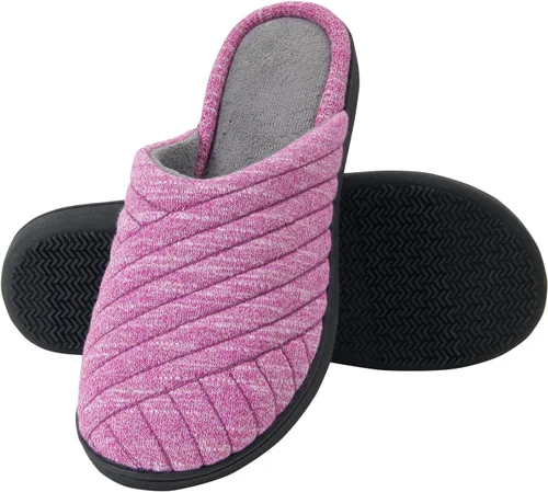 Miniatura 2 de Pantuflas de casa para mujer, cálidas, de espuma viscoelástica, con espalda abierta, para dormitorio, interiores, exteriores, otoño e invierno