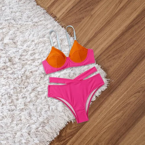 Miniatura 4 de Conjunto de bikini halter triangular para mujer, bikini sexy, traje de baño de verano para playa, espalda descubierta, cintura alta, traje de baño
