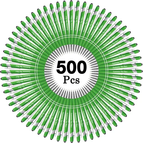 Miniatura 45 de Hasta 500 bolígrafos personalizados a granel con logotipo de mensaje de nombre comercial, bolígrafos grabados personalizados con lápiz óptico