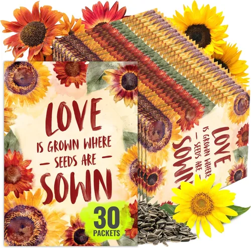 Miniatura 13 de Seed Needs, Paquete de semillas de girasol, recuerdos de fiesta, paquetes prellenados para repartir