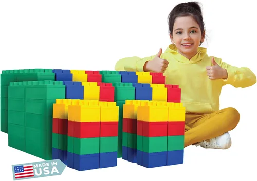 Miniatura 13 de BiggoBlocks Bloques de construcción grandes para niños de 3 a 8 años – Juego Mega de 288 piezas – Juguete STEM para interiores y exteriores