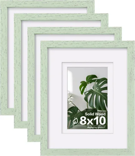 Miniatura 38 de Egofine - Juego de 4 portarretratos 8 x 10 pulgadas de madera maciza y cubierta de plexiglás de 4 x 6/5 x 7 pulgadas con paspartú u 8 x 10 pulgadas