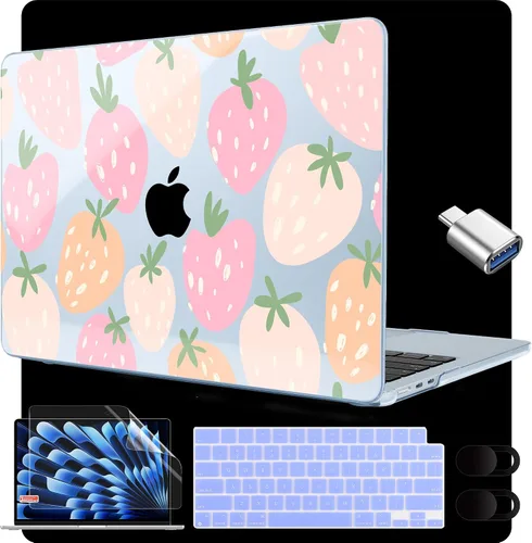 Miniatura 13 de MEEgoodo Funda para MacBook Air M5/M4/M3/M2 de 15 pulgadas 2026 2025 2024 2023, funda compatible con el modelo (A3448/A3241/A3114/A2941)