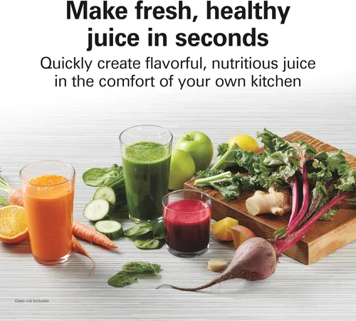 Miniatura 2 de Máquina Exprimidora Hamilton Beach HealthSmart, Extractor Centrífugo Compacto, Canal de Alimentación de 2.4 Pulgadas para Frutas y Verduras, Fácil