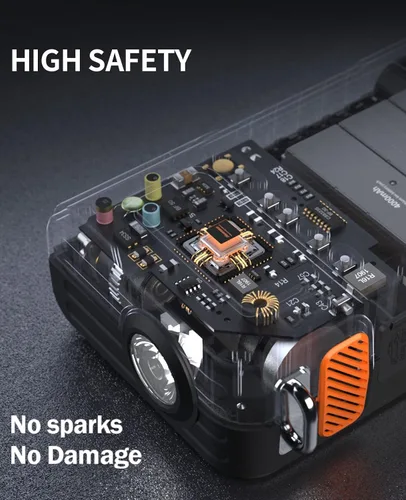 Miniatura 6 de Arrancador de 8000A con inflador de aire y compresor de desinflado, paquete de potencia portátil de 9 en 1 de 12V para todos los motores