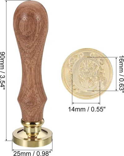 Miniatura 2 de PATIKIL Sello de cera del alfabeto C, sello de cera de sellado de letra inicial, clásico retro, 0.98 pulgadas, cabeza de latón retro extraíble