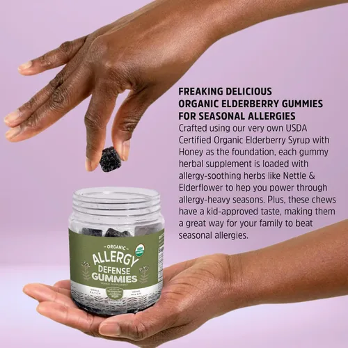 Miniatura 2 de Gomitas Allergy Defense – Delicioso, sin gluten, suplemento herbario sin gelatina con potentes beneficios de alergia hecho de ingredientes orgánicos